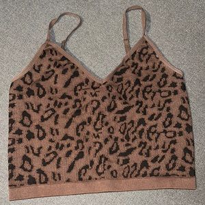 BOZZOLO Cheetah Print Tank Top